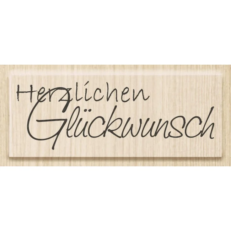 Knorr Prandell 211800305 Knorr prandell 211800305 Stempel aus Holz (Glückwünsche) Motivgröße 6,5 x 2,3 cm, Motiv: Herzlichen Glückwunsch – Bild 3