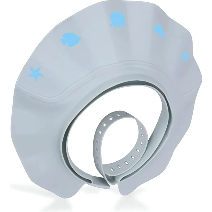 CUSCHCO® Duschhaube Kinder - Blau - Extrem wasserdicht bei angenehmen Komfort - Haarwaschhilfe Kinder mit extra leichter Verschlusstechnik