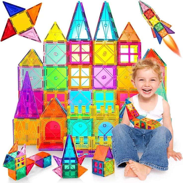 Magnetische Bausteine 80 Teile Magnetspielzeug Magnete Bauklötze Baukasten Kinder Magnetbausteine Perfekt für den Einsatz zu Hause, in Schulen, fürJungen und Mädchen 3 4 5 6 7 8 Jahre - Preisvergleich – Bild 1