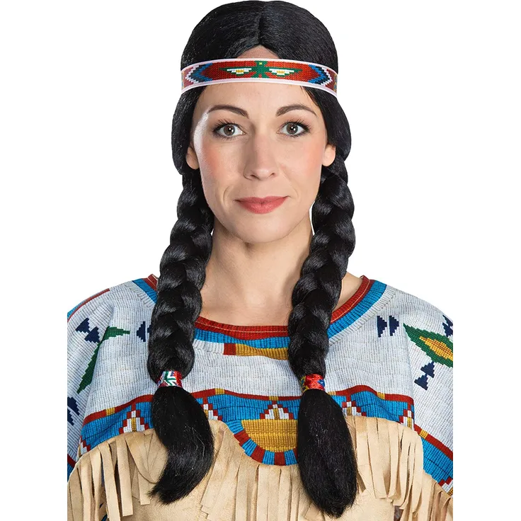 Maskworld Nscho-tschi Perücke - Indianerin - Lizenz-Kostüme aus den Karl-May-Filmen für Karneval und Motto-Party