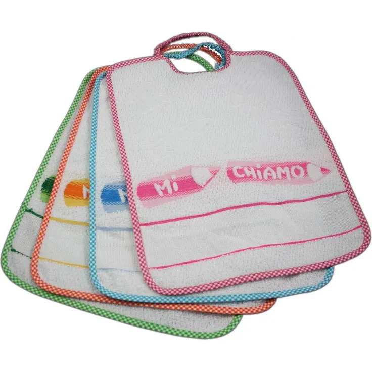 Bubabù BAV232 Lätzchen mit Gummiband, 29 x 35 cm, 6 Stück