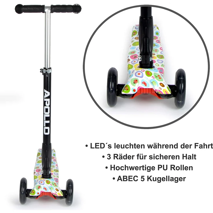 Apollo Fun-Scooter Kids Whiz LED Roller für Kinder ab 3 Jahren, Kinderroller, Kickboard, Tretroller – Bild 4