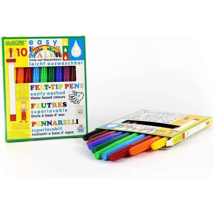 ökoNorm easy Fasermaler, 4mm, leicht auswaschbar - 10 Farben