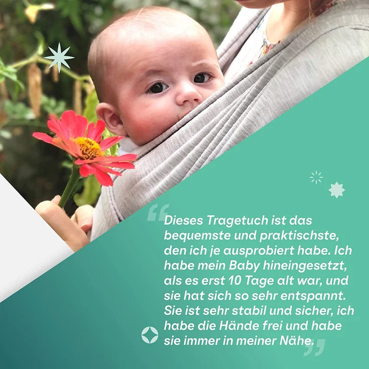 Koala Babycare Tragetuch Baby Neugeborene - Einfach Anzuziehen für Mütter und Väter - Babytrage Multi-Use Bis 9kg - Babytragetuch Blau – Bild 7
