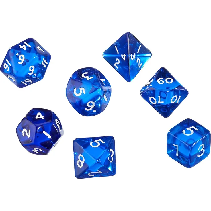 Pegasus 207055XX - Gem Blau, 7er Box mit je 1x W4, W6, W8, W10, W00, W12, W20