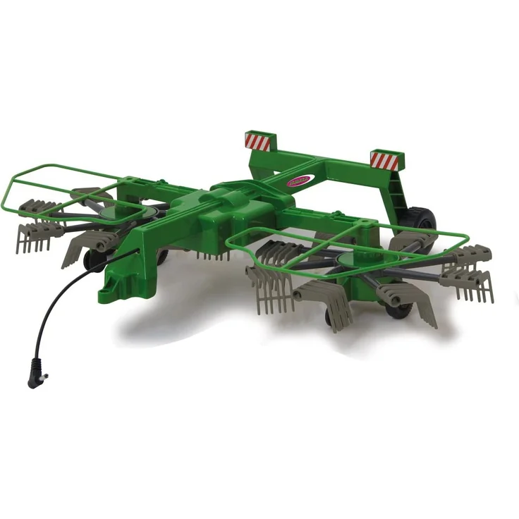 Jamara 412411 Schwader Twin Roto für Fendt 1050-rotierende Zinken während des Fahrbetriebs, ferngesteuerte hochklappbare Auslegerarme, Anhängerkupplung vorne, bunt – Bild 1
