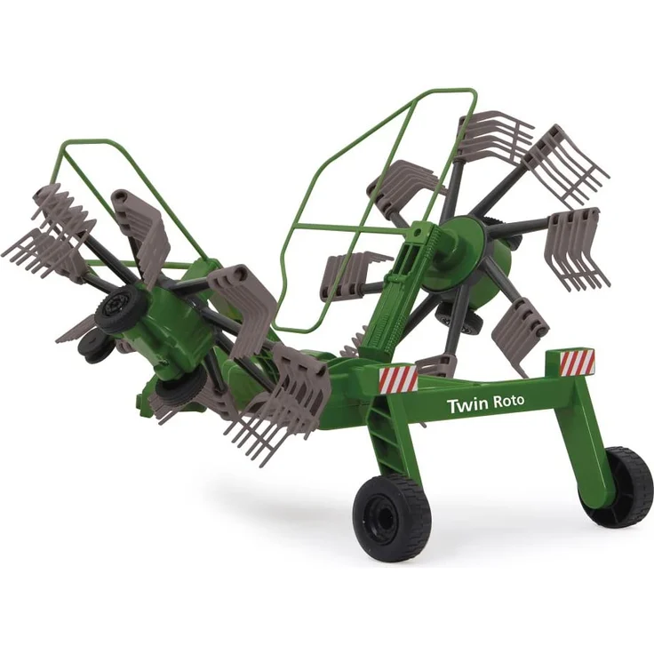 Jamara 412411 Schwader Twin Roto für Fendt 1050-rotierende Zinken während des Fahrbetriebs, ferngesteuerte hochklappbare Auslegerarme, Anhängerkupplung vorne, bunt – Bild 3