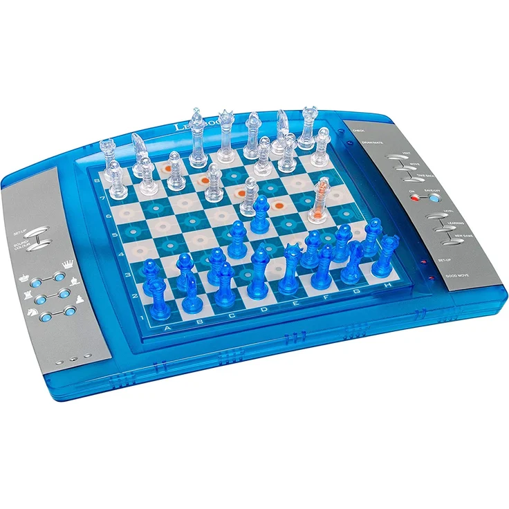 Lexibook 12 LCG3000 ChessLight, Elektronisches Schachspiel mit Berührungstastatur und Licht-und Soundeffekte, 32 Stück, 64 Schwierigkeitsgrade, Batterie, Blau/Gelb – Bild 2