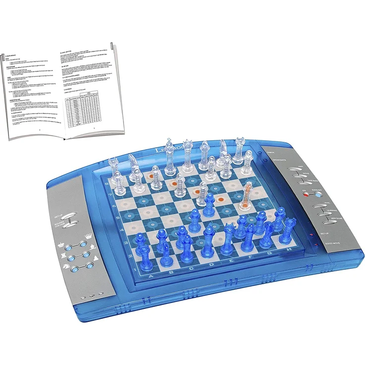 Lexibook 12 LCG3000 ChessLight, Elektronisches Schachspiel mit Berührungstastatur und Licht-und Soundeffekte, 32 Stück, 64 Schwierigkeitsgrade, Batterie, Blau/Gelb – Bild 7