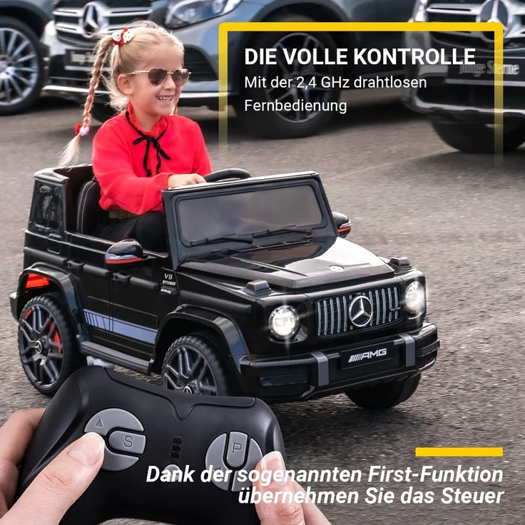 Kinder Elektroauto Mercedes Benz G63 AMG Kinderauto Elektrofahrzeug 70 Watt (Weiß) – Bild 8