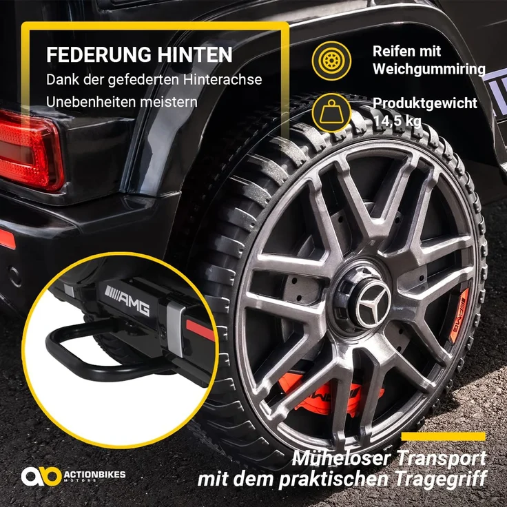 Kinder Elektroauto Mercedes Benz G63 AMG Kinderauto Elektrofahrzeug 70 Watt (Weiß) – Bild 9