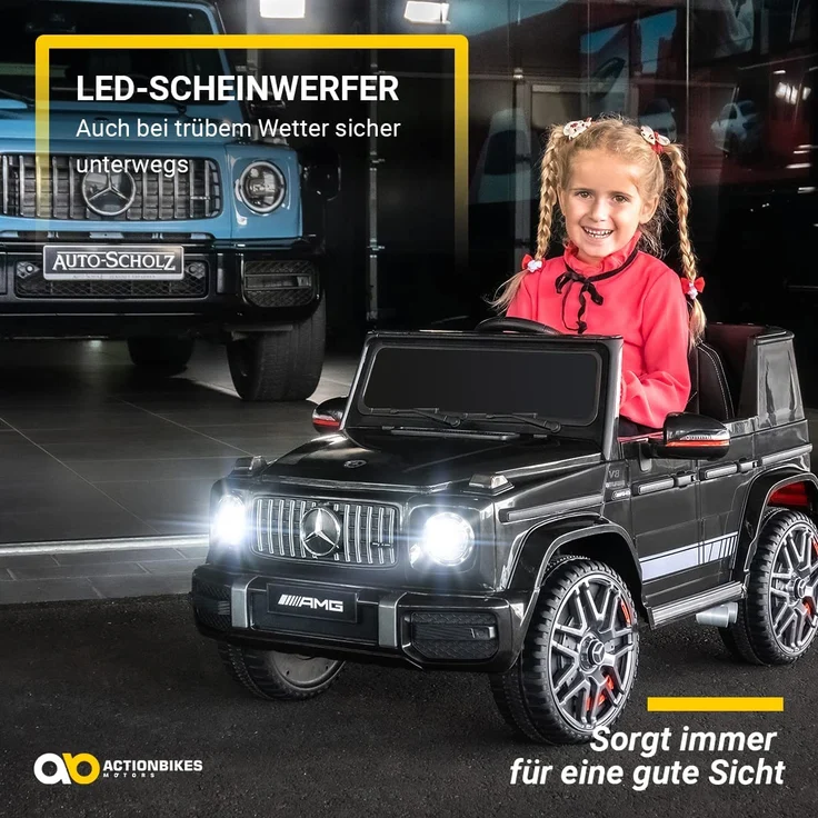 Kinder Elektroauto Mercedes Benz G63 AMG Kinderauto Elektrofahrzeug 70 Watt (Weiß) – Bild 6