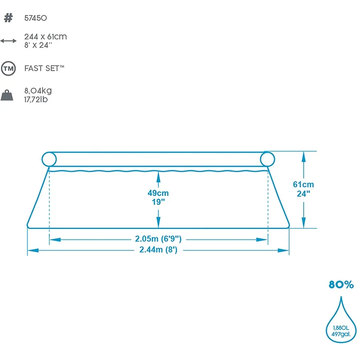 Bestway Fast Set™ Pool Set 244x66 cm, mit Filterpumpe – Bild 5