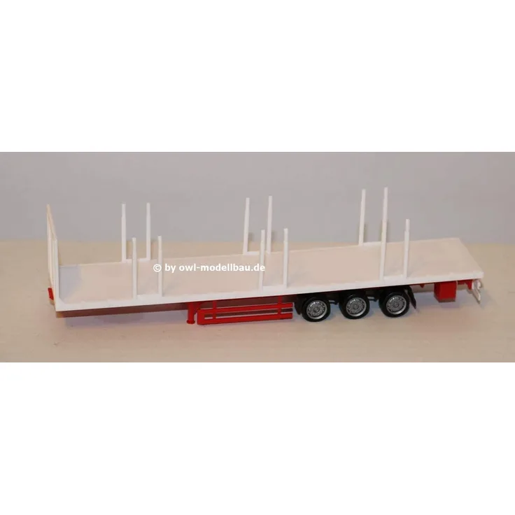 Herpa 076845 1:87 Lowliner-Flachbett- Auflieger 3achs, wei