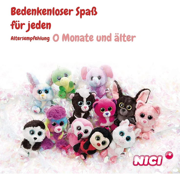Nici Glubschis Kuscheltier Katze Dreamie 15cm, Plüschtier mit großen Glitzeraugen 45554, pink – Bild 5