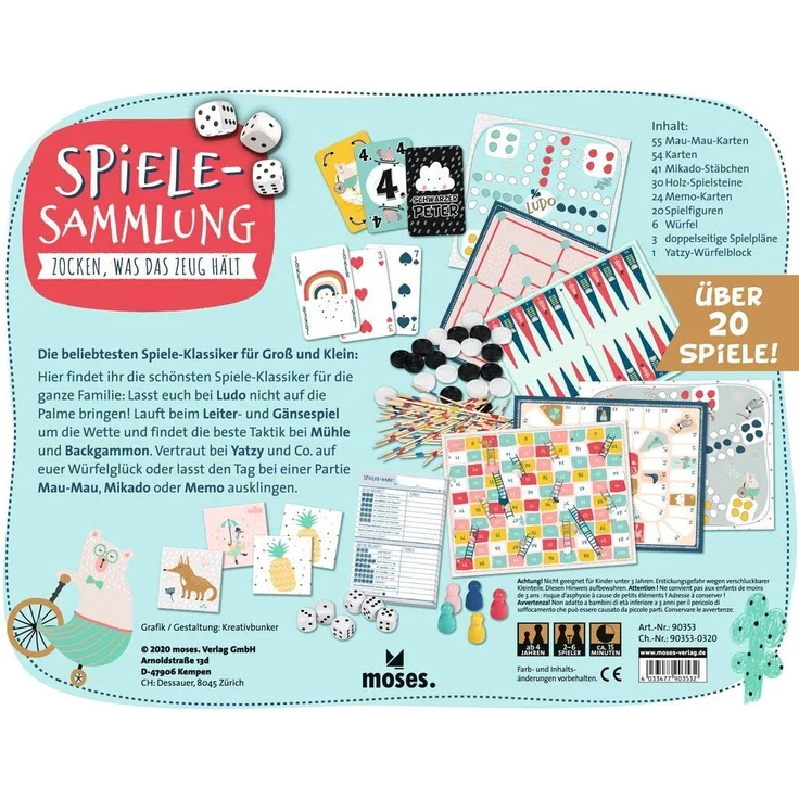 Spiele-Sammlung für die ganze Familie | Spiele-Klassiker im modernen Design | Perfekt zum Verschenken – Bild 3