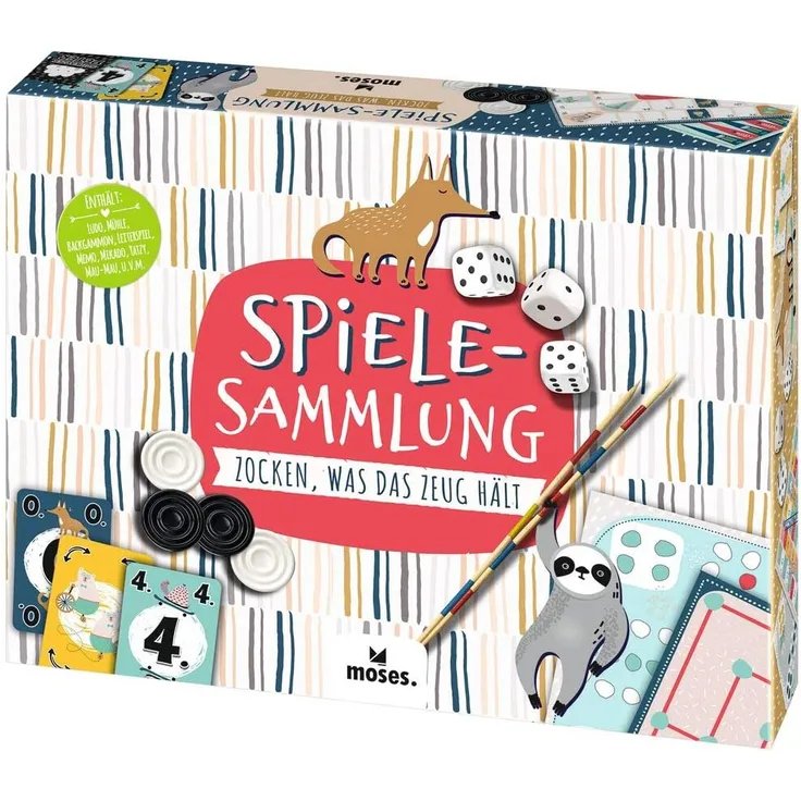 Spiele-Sammlung für die ganze Familie | Spiele-Klassiker im modernen Design | Perfekt zum Verschenken