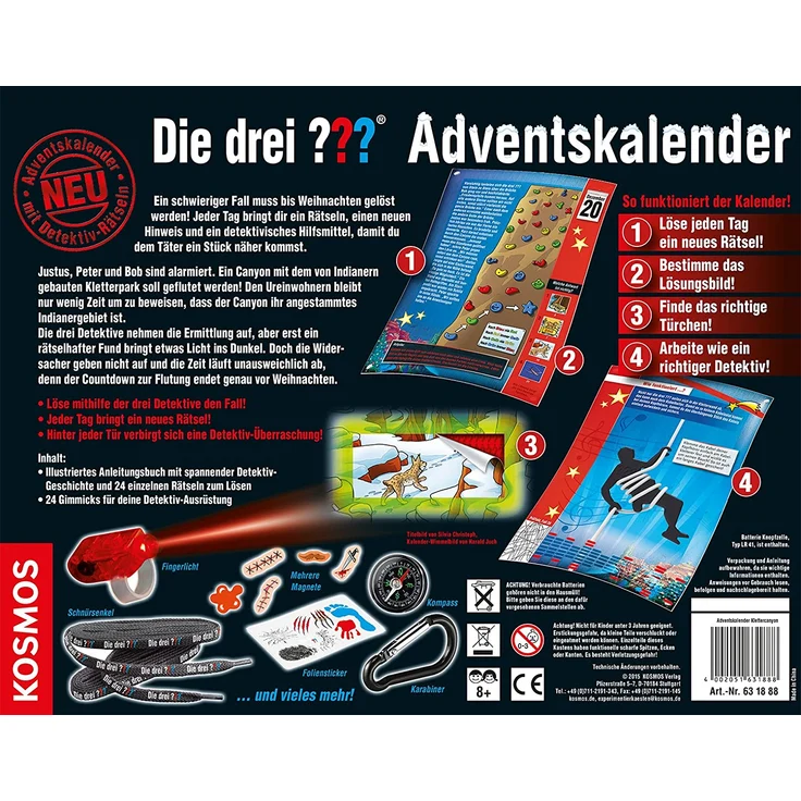 Kosmos 631888 - Die drei ??? Adventskalender 2015 - Löse die 24 geheimnisvollen Rätsel des Klettercanyons – Bild 2