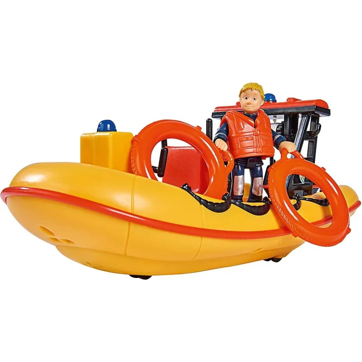 Simba 109251047 - Feuerwehrmann Sam Neptune Boot, mit Penny Figur im Tauchoutfit, mit Geheimfach und mechanischer Seilwinde, schwimmt auf dem Wasser, 20cm, für Kinder ab 3 Jahren – Bild 3