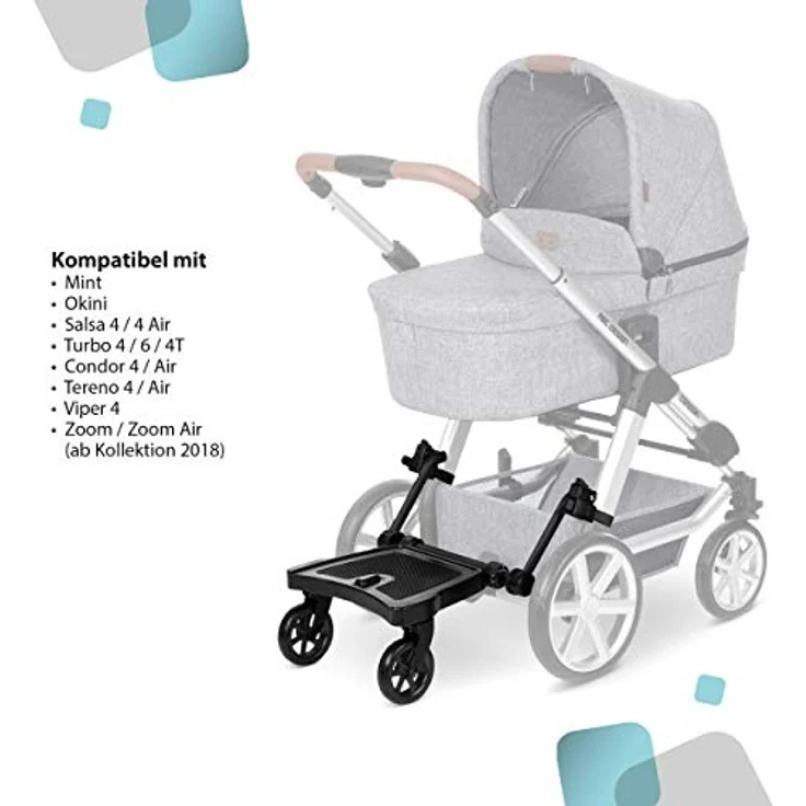 ABC Design 'Kiddie Ride On 2' Buggyboard für Mint, Okini, Salsa, Turbo, Condor, Tereno, Viper und Zoom Kollektion 2021 Black – Bild 4