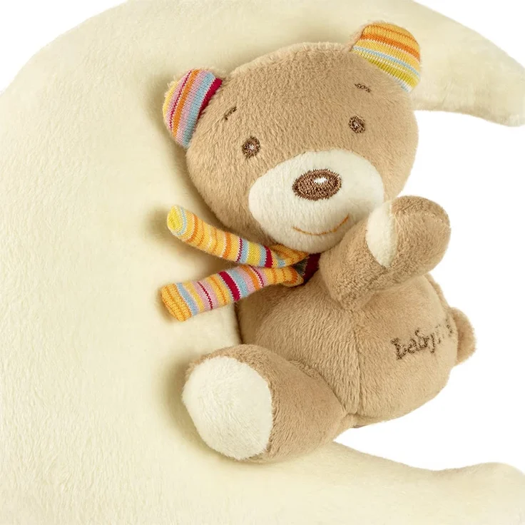 Fehn 160185 Spieluhr Teddy im Mond / Aufzieh-Spieluhr mit waschbarem Spielwerk - Spielt sanfte Einschlafmelodie für Babys und Kleinkinder ab 0+ Monaten – Bild 6