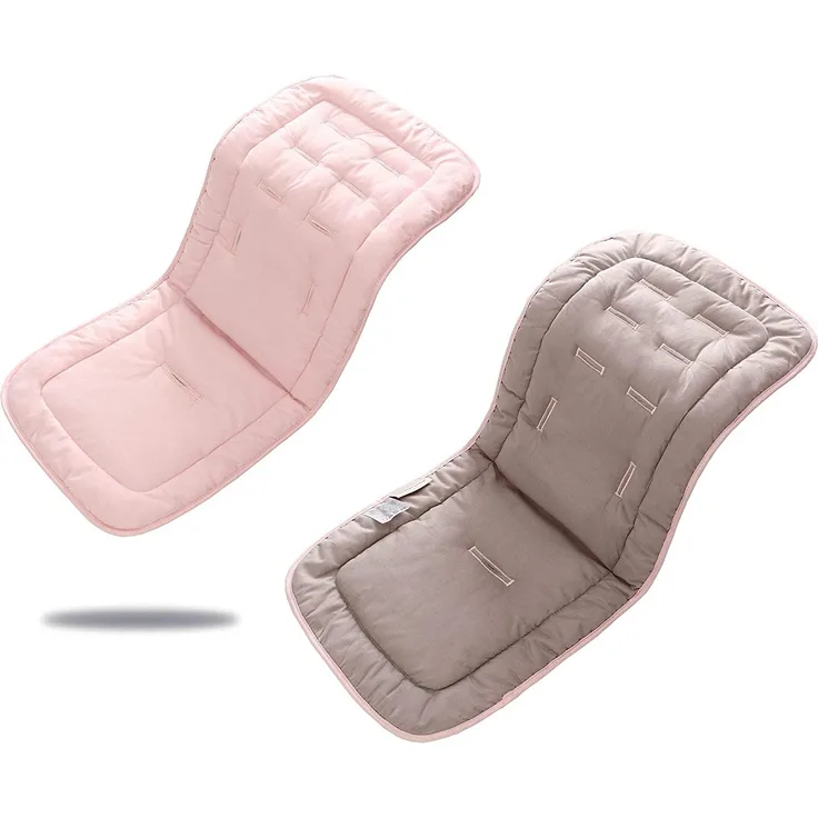 Baby Sitzauflage für Kinderwagen, 32x80 cm Baby Sitzeinlage aus 100% Baumwolle Weiche und Reversible Autositz Kinderwagenauflage für Babyschale Buggy(Aschepulver)