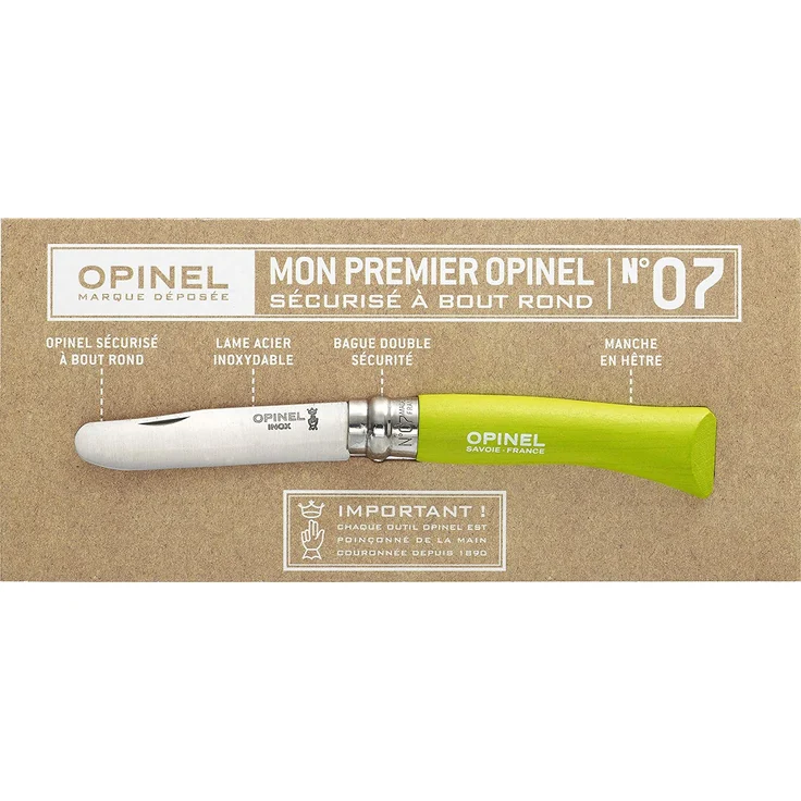Opinel Kindermesser, rostfrei, Buchenholz grün – Bild 3
