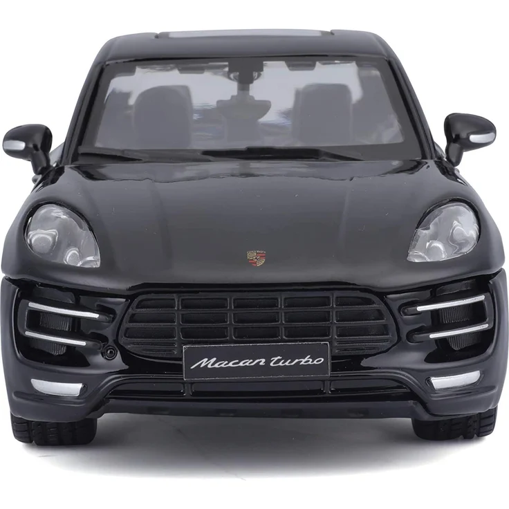 Bburago Porsche Macan: Modellauto im Maßstab 1:24, Türen und Motorhaube zum Öffnen, lenkbar, 19 cm, schwarz (18-21077) – Bild 2