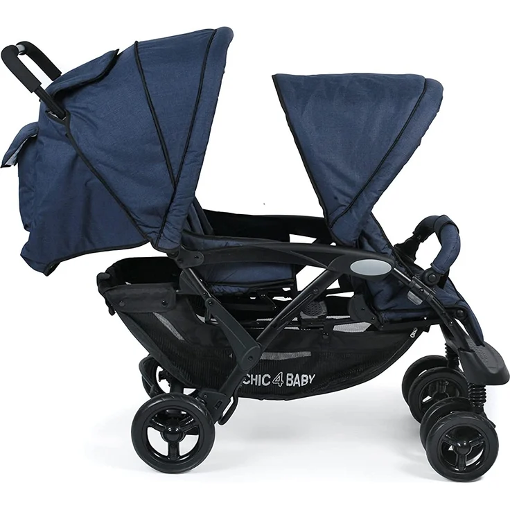 CHIC 4 BABY 274 52 Geschwisterwagen Duo, Jeans navy, blau – Bild 3