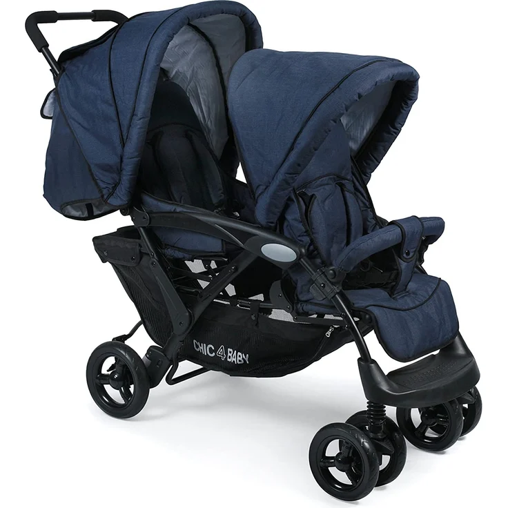 CHIC 4 BABY 274 52 Geschwisterwagen Duo, Jeans navy, blau – Bild 2
