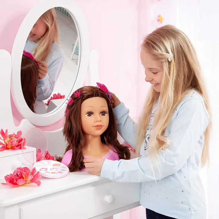 Bayer Design 90088AK 'Charlene Super Model Schmink- und Frisierkopf', inklusive Kosmetik und Zubehör, braune Haare, ab 3 Jahren – Bild 11