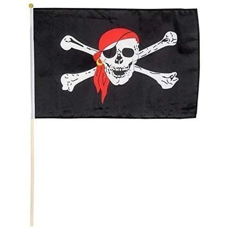 Bartl 101546 Piratenfahne Stockfahne Piratenflagge 45x30 cm