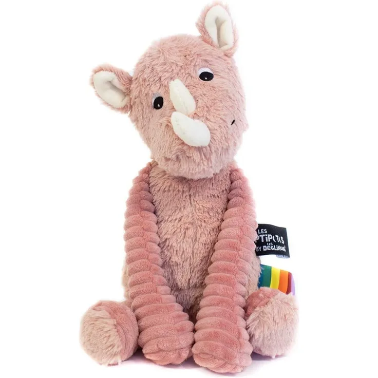 Les Deglingos kuscheltier Nashorn rosa 35 cm