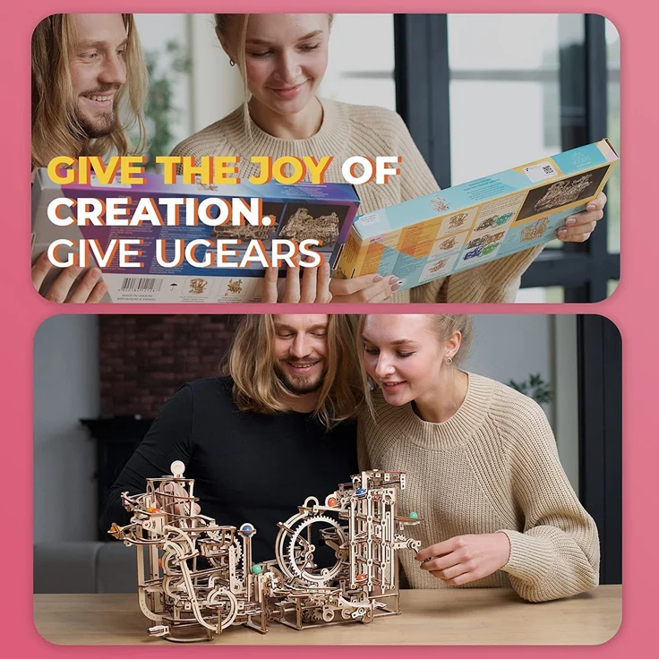 Ugears Murmelbahn mit Spiralaufzug – Bild 7