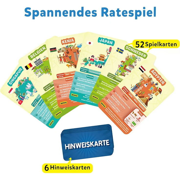 Skillmatics Kartenspiel : 10 Mal darfst du raten Länder der Welt I Geschenke für Kinder ab 8 Jahren I Groβer Spaβ für Reisen und Familienspiel Abende – Bild 2
