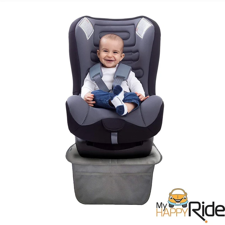 Autositzauflage Grau (Premium Royal-Oxford-Material) zum Schutz vor Kindersitzen Isofix geeignet, Auto-Kindersitzunterlage wasserabweisend, Autositzschutz, Unterlage, Schoner in universeller Passform – Bild 5