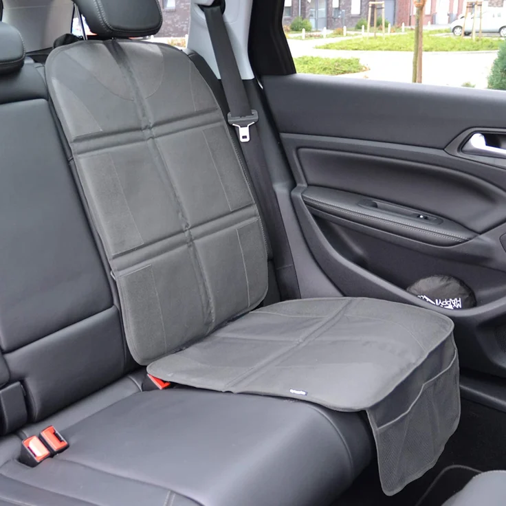 Autositzauflage Grau (Premium Royal-Oxford-Material) zum Schutz vor Kindersitzen Isofix geeignet, Auto-Kindersitzunterlage wasserabweisend, Autositzschutz, Unterlage, Schoner in universeller Passform – Bild 6