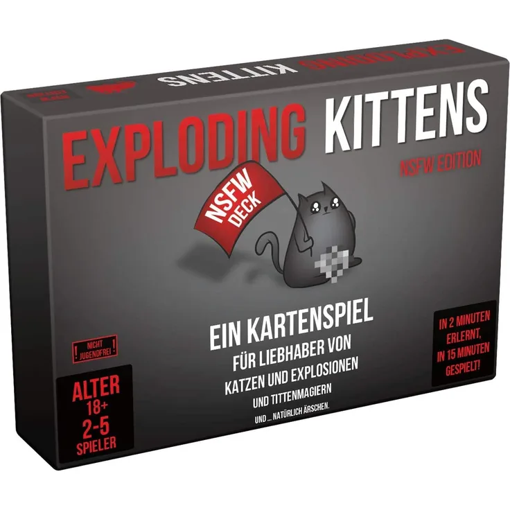 Asmodee Exploding Kittens NSFW Edition, Grundspiel, Partyspiel, Kartenspiel, Deutsch