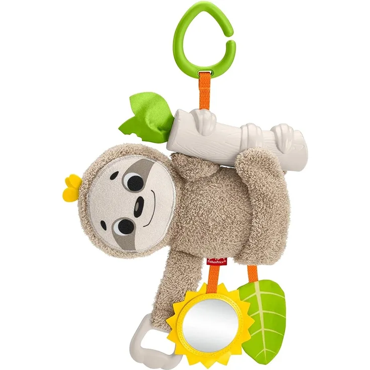 Fisher-Price GHL39 - Kleines Knister Spiel Faultier, Sensorik und Motorik Babyspielzeug ab der Geburt