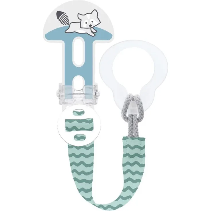 Mam Clip It! & Cover, Kette mit Schnullerhalter, Hellblau