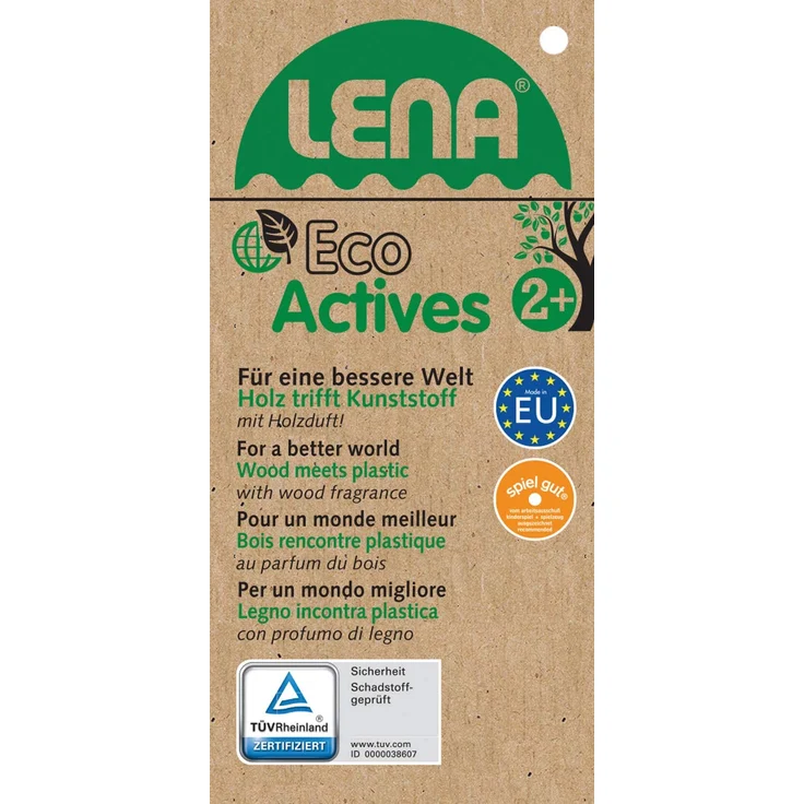 Lena 04214 EcoActives grün, Hänger ca. 20 cm für EcoAktives Traktor, Anhänger aus Kunststoff mit natürlichem Holzgeruch durch Holzanteil, Spielfahrzeuganhänger für Kinder ab 2 Jahre – Bild 9
