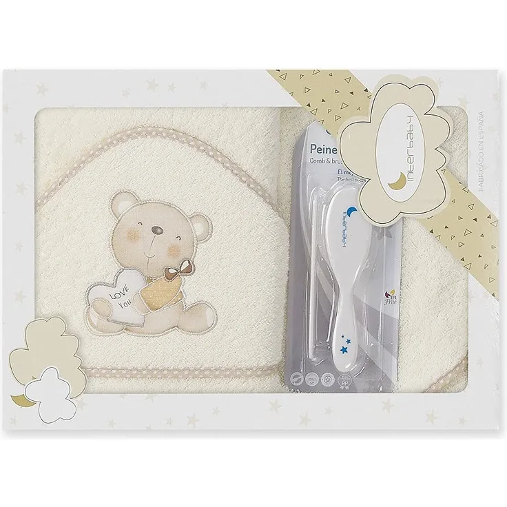 badeumhang-Set Junior 100 cm Baumwolle beige 3-teilig