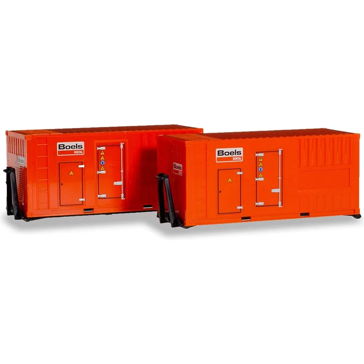 Herpa 076890 Zubehör 2 x 20 ft. Stromaggregat Boels, Mehrfarbig
