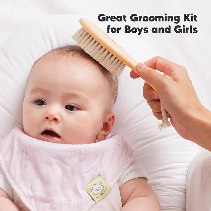 Baby Haarbürste für Neugeborene - Natürliche Holz Baby Bürste mit Weichen Ziegenborsten - perfektes Kopfhautpflege Haarbürste Baby, Säuglinge, Kleinkinder - Baby Haarbürste Neugeborene (Walnuss) - Preisvergleich – Bild 8