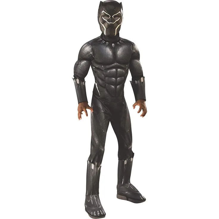 Rubies Offizielles Avengers Black Panther, Deluxe Kinderkostüm, Größe L, Alter 8-10, Höhe 147 cm