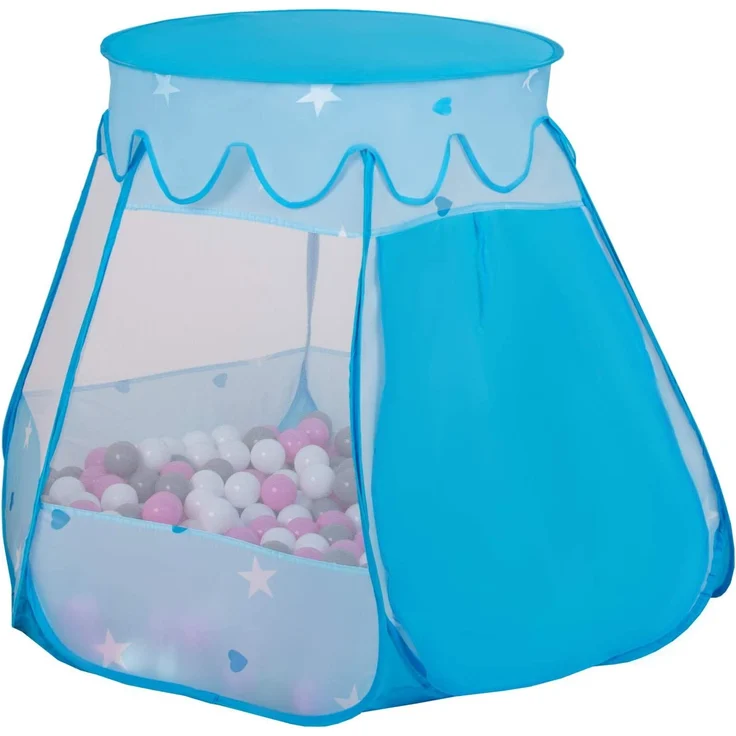Selonis Baby Spielzelt Mit Plastikbällen Zelt 105X90cm/200 Bälle Plastikkugel Kinder, Blau:Gelb-Grün-Blau-Rot-Orange – Bild 5