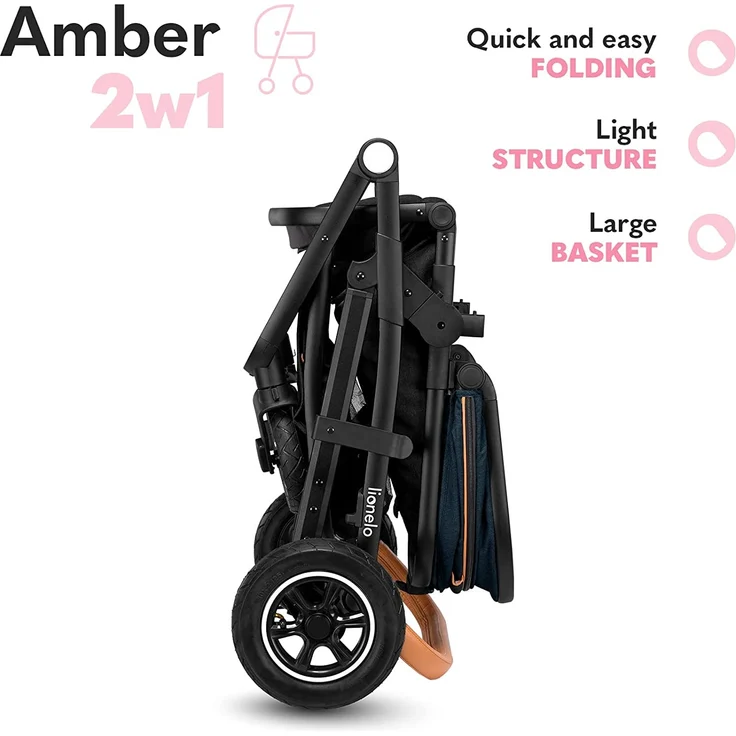 lionelo Kombikinderwagen Amber 2 in 1 Blue Navy – Bild 6
