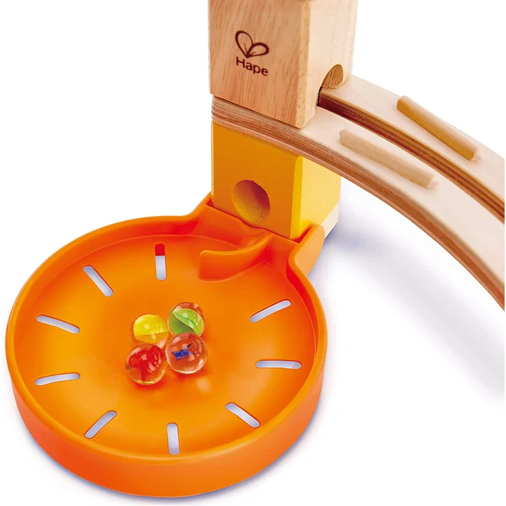 Hape E6030 - Murmel-Stopp Doppelpack, Zubehör für Quadrilla Kugelbahnen, ab 4 Jahren, orange – Bild 2