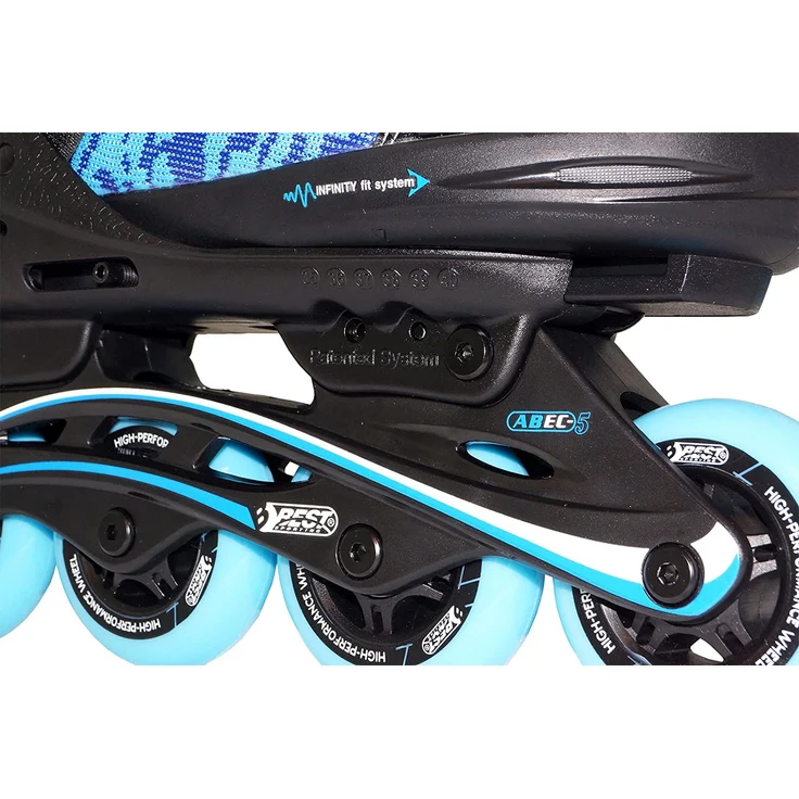 Best Sporting Inline Skates Größe verstellbar, ABEC 5 Carbon, blau pink blau/schwarz, 35-40 – Bild 3
