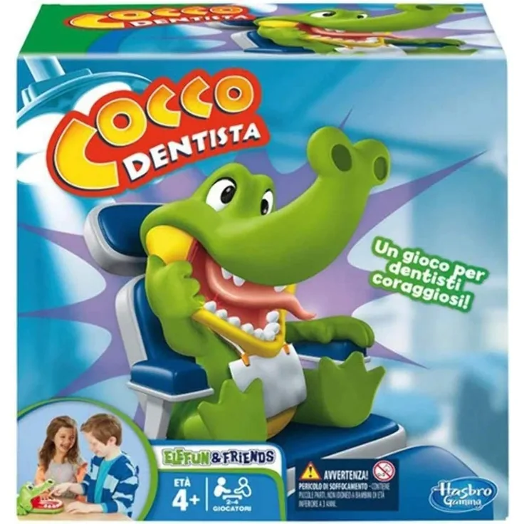 Hasbro Spiele - Kroko Doc, Geschicklichkeitsspiel, Kinderspiel ab 4 Jahren (italienische Version)